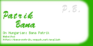 patrik bana business card